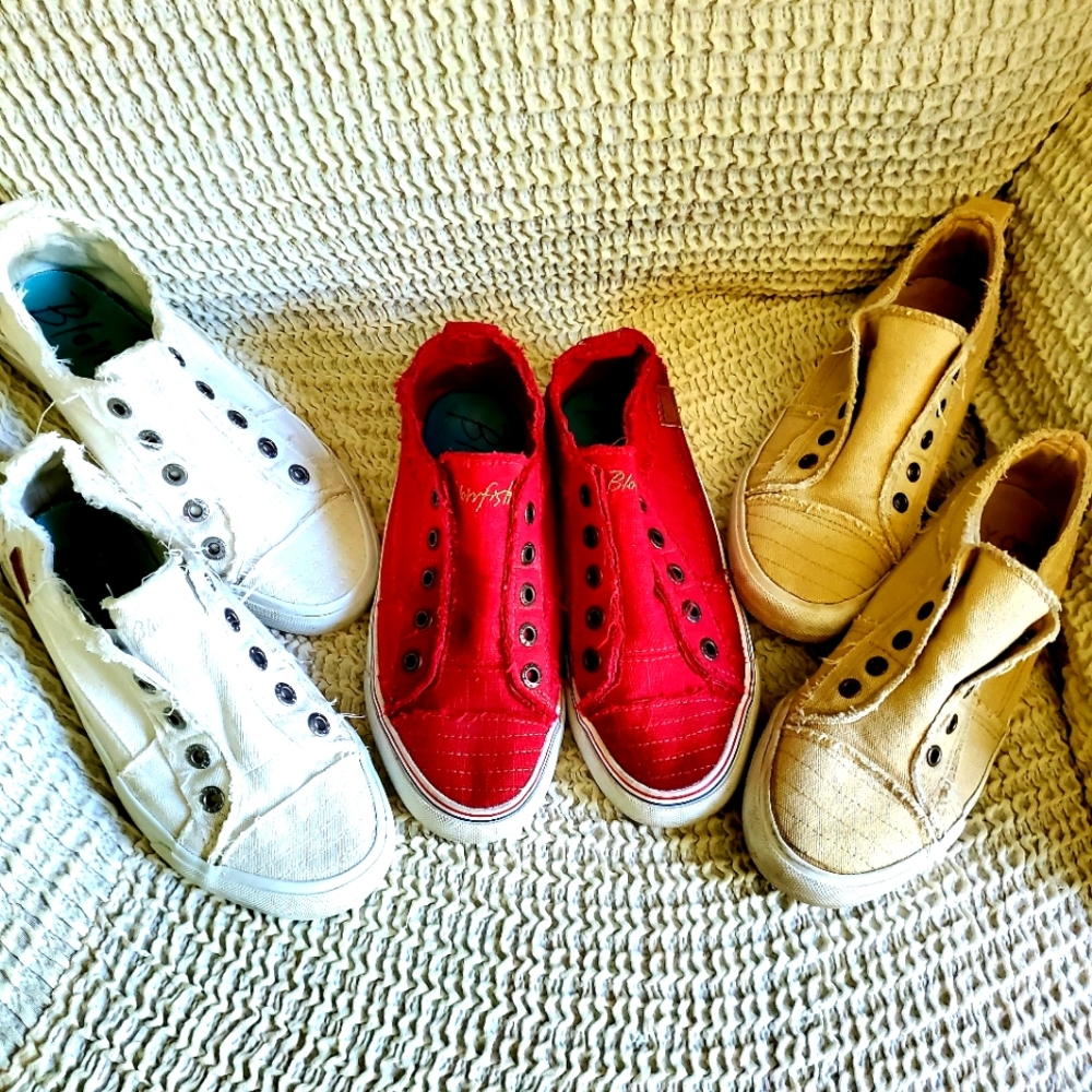 Bundle of 3 pair Women's Blowfish Distressed Tennis Shoe